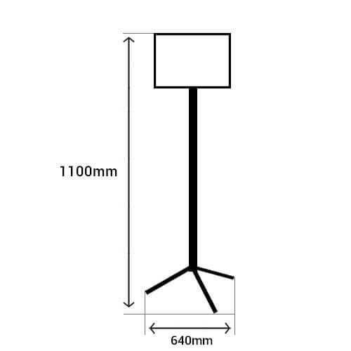 Projecteur de chantier LED sur trépied 230V 20W 1800lm 4000°K IP65 - schéma avec dimensions