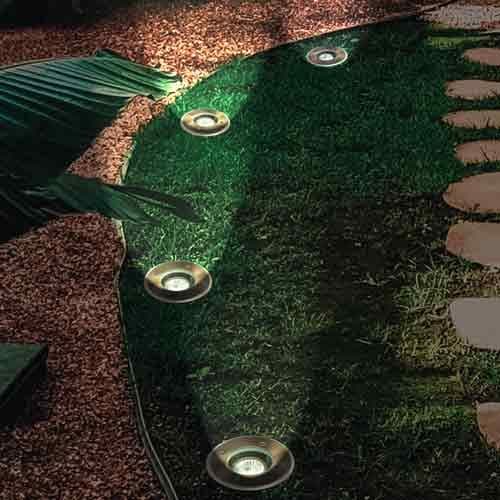 Spot LED extérieur encastré de sol rond 230V 380lm 3000K IP67 jardin