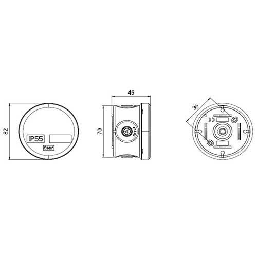 Boîte de dérivation étanche - schéma avec dimensions