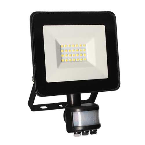 Projecteur extérieur LED extra plat à détection 230V 20W 1500lm 4000K noir