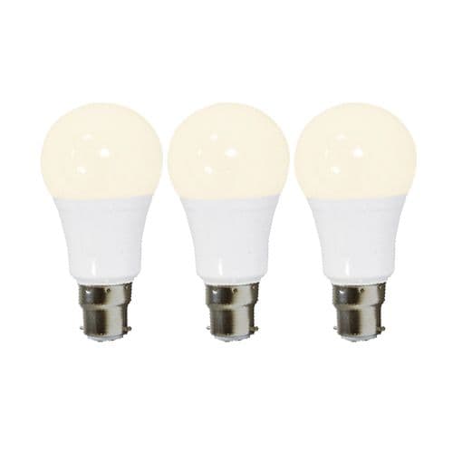 Lot de 3 ampoules LED B22 230V 10W(=80W) 850lm 3000K standard