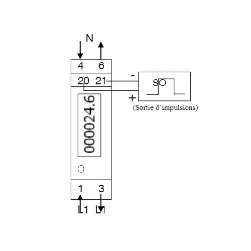 POLIER Compteur d'énergie 32A monophasé avec écran LCD