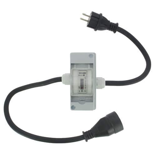 Compteur d'énergie de chantier Polier IP44 16A monophasé certifié MID prise schuko avec câble