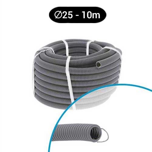 Gaine électrique grise ICTA D25 Qofil - Couronne de 10m