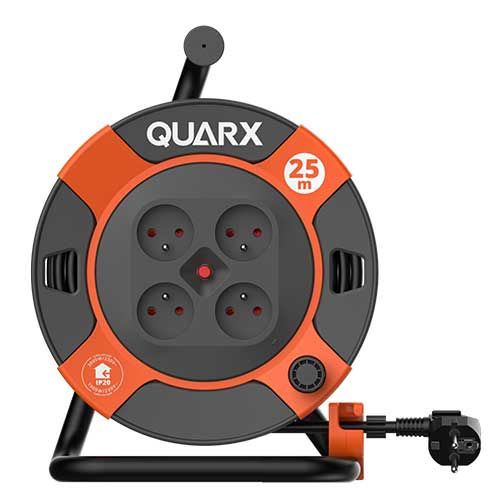 Enrouleur électrique Quarx avec câble H05VV-F 3G1,5mm² d'une longueur de 25m - vue de face