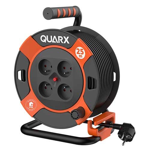 Enrouleur électrique de bricolage Quarx avec câble H05VV-F 3G1,5mm² d'une longueur de 25m