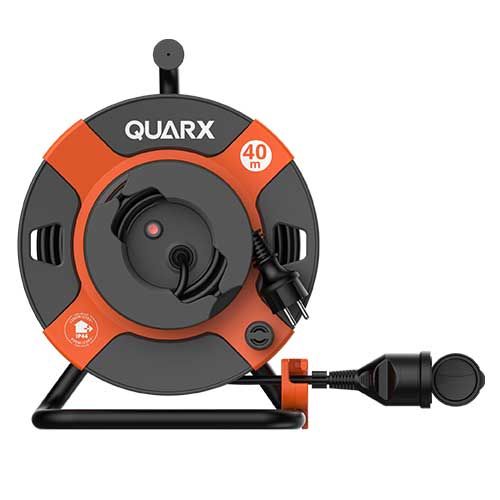 QUARX Enrouleur électrique de jardin 40m avec câble H05VV-F 3G1.0mm² - vue de face