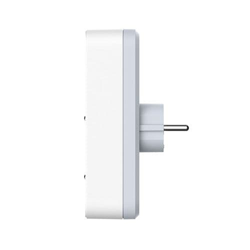 QUARX Multiprise murale Biplite 2 prises 2P+T 16A blanc avec prise USB A et C - vue de côté