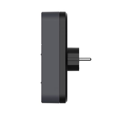 QUARX Multiprise murale Biplite 2 prises 2P+T 16A anthracite avec prise USB A et C - vue de côté