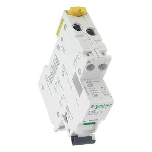 SCHNEIDER Acti9 iDT40T Disjoncteur 16A Ph+N courbe C 6kA 230V - vue de dessus