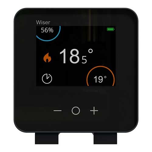 Thermostat d'ambiance connecté liaison Zigbee 2,4ghz anthracite Schneider Wiser - vue de face