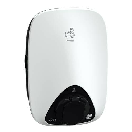 Borne de recharge pour voiture électrique Schneider EVlink Home prise T2S coloris blanc - vue de face