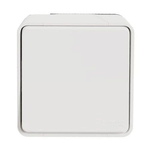 Face avant de l'interrupteur bouton poussoir Schneider Mureva Styl blanc