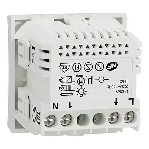 Bouton poussoir Schneider Wiser Unica 10A Zigbee blanc - vue de dos