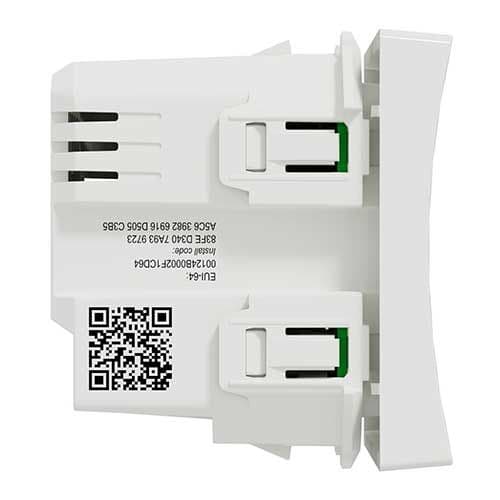 Bouton poussoir Schneider Wiser Unica 10A Zigbee blanc - vue de côté