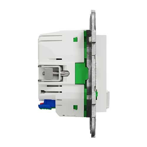 SCHNEIDER Wiser Unica prise 2P+T connectée 16A  Zigbee blanc - vue de côté