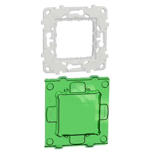 Support de fixation 2 modules avec protection de chantier SCHNEIDER Unica - NU7002PC