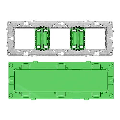 SCHNEIDER  Unica support de fixation 6-8 modules / 3 postes et protection -