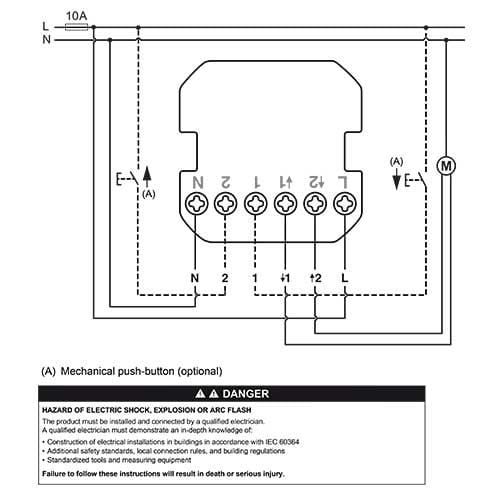 SCHNEIDER Wiser Ovalis bouton poussoir 10A Zigbee blanc - schéma