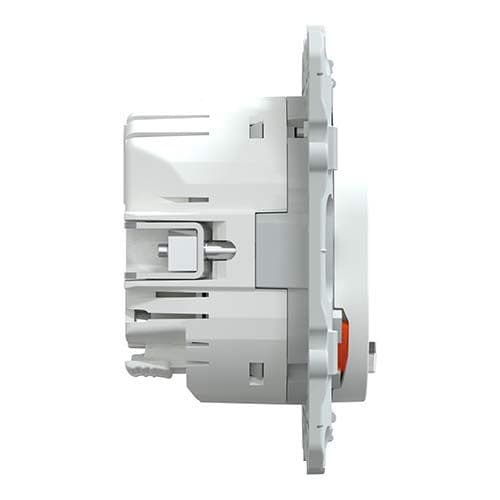 Prise électrique 2P+T connectée Zigbee blanc Schneider Wiser Ovalis - vue côté produit