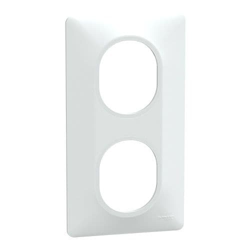 Plaque de finition double au coloris blanc