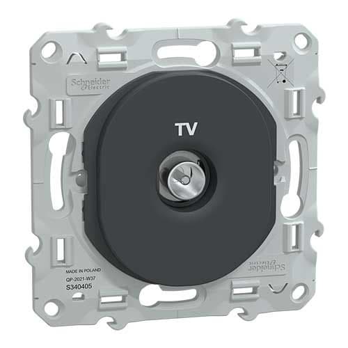 SCHNEIDER Ovalis Prise TV anthracite - S340405