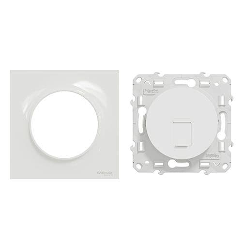 SCHNEIDER Odace Prise RJ45 grade 1 catégorie 6 blanc complète blanc