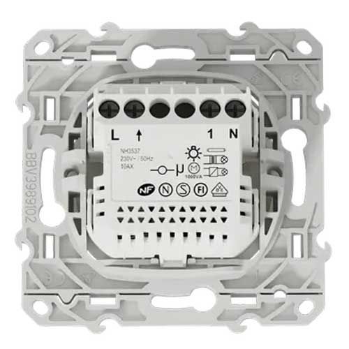 SCHNEIDER Wiser Odace bouton poussoir 10A Zigbee blanc - vue arrière produit