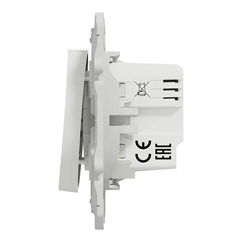 SCHNEIDER Wiser Odace bouton poussoir 10A Zigbee blanc - vue côté produit