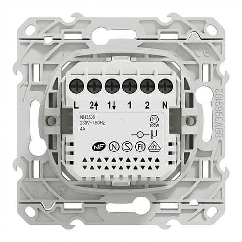 SCHNEIDER Wiser Odace interrupteur connecté volet-roulant 4A Zigbee blanc - vue de dos