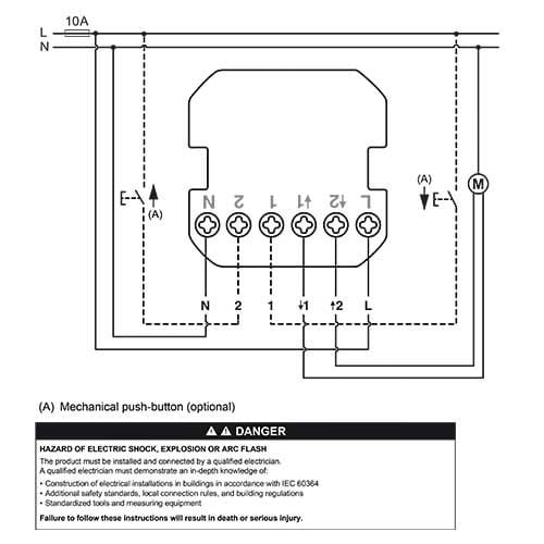 SCHNEIDER Wiser Odace interrupteur connecté volet-roulant 4A Zigbee blanc - schéma