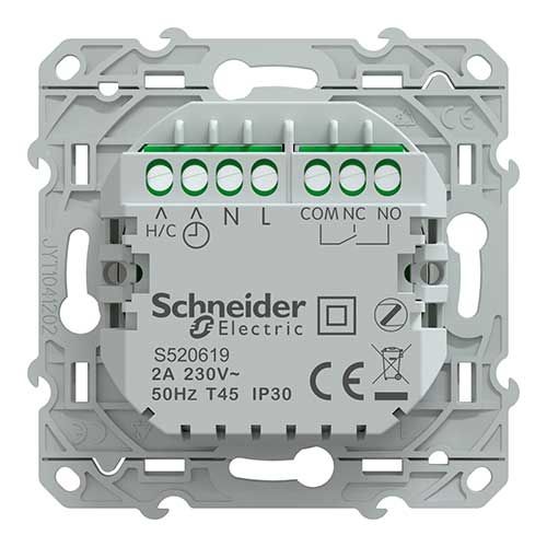 Thermostat connecté filaire 2A blanc SCHNEIDER Wiser Odace - vue arrière produit