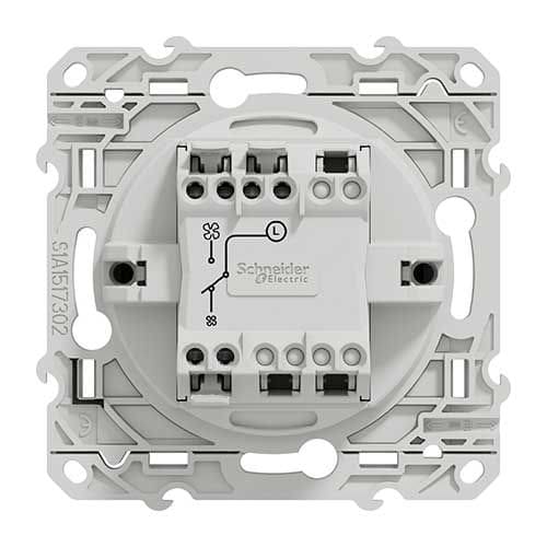 Interrupteur VMC anthracite Schneider Odace - 2 boutons vitesses - image de dos