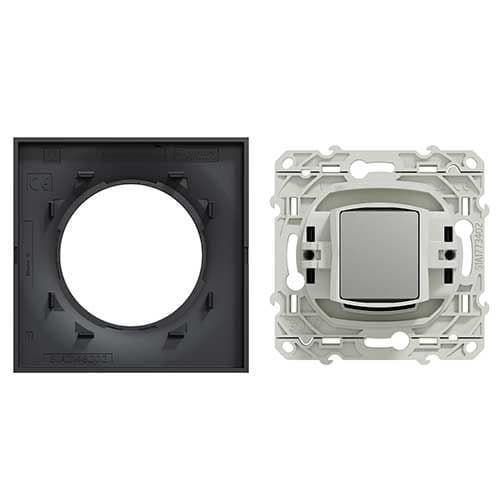 Prise TV SCHNEIDER Odace complète anthracite + plaque