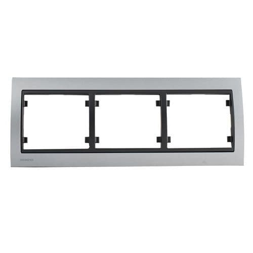 SIEMENS Delta Iris Plaque triple horizontale - Métal alu silver