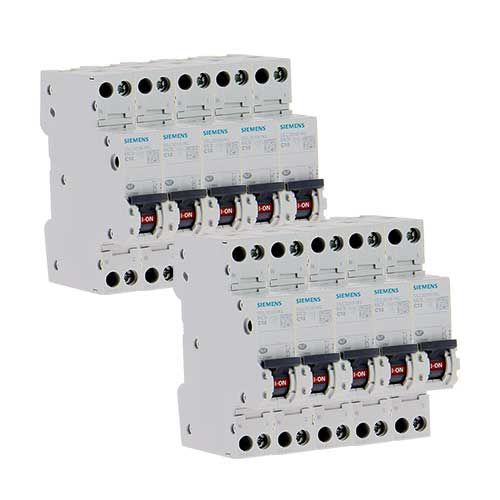 SIEMENS Lot de 10 disjoncteurs 10A Ph+N Courbe C 4.5kA 230V