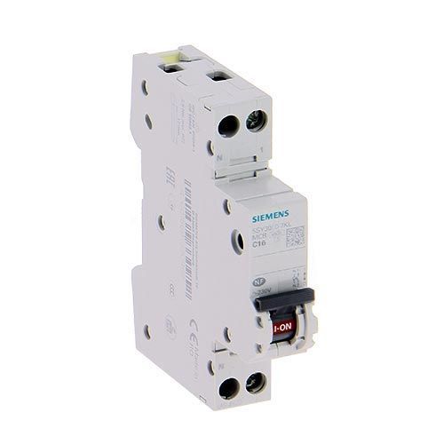 Disjoncteur Siemens 16A Ph+N Courbe C 4.5kA 230V - vue dessus