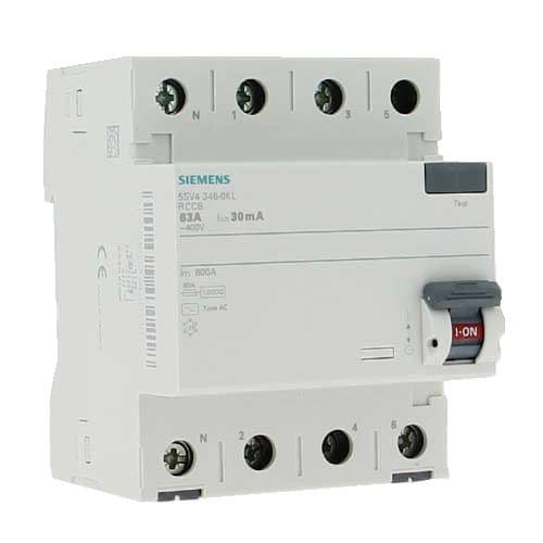 SIEMENS Interrupteur différentiel tétrapolaire 63A type AC 30mA