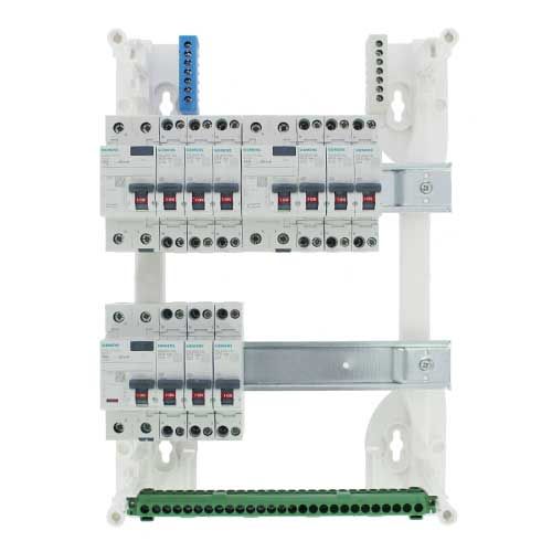 SIEMENS Tableau électrique prééquipé 2 rangées avec 3 ID 40A - intérieur du tableau