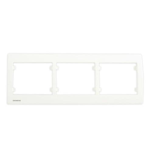 SIEMENS Delta Iris Plaque triple horizontale - Blanc