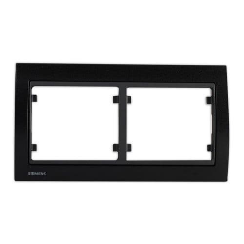 SIEMENS Delta Iris Plaque double horizontale - Métal noir