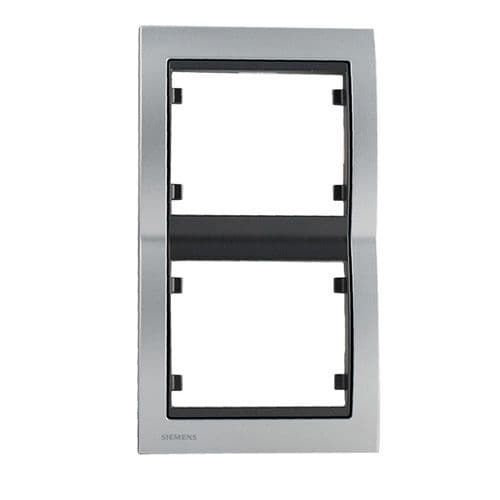 SIEMENS Delta Iris Plaque double verticale - Métal alu silver