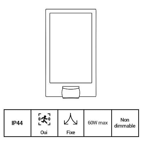 STEINEL Luminaire extérieur L22 à détection 230V E27 argent - fiche technique