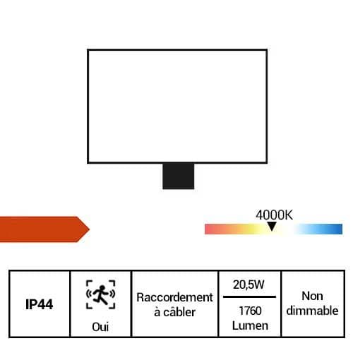 STEINEL Projecteur extérieur LED LS 150 à détection 230 V 20,5 W 1760lm 4000°K noir - fiche technique