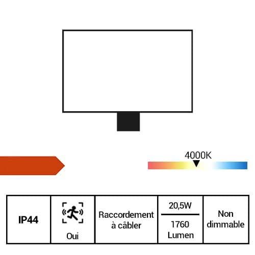 STEINEL Projecteur extérieur LED LS 150 à détection 230 V 20,5 W 1760lm 4000°K blanc - fiche technique