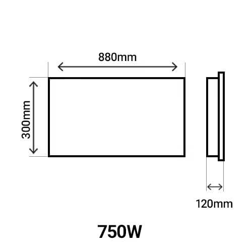 Dimensions du radiateur à inertie fonte plinthe Thermor Kenya 4 750W