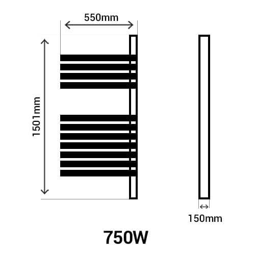 the483231-thermor-allure-3-classique-seche-serviettes-connecte-ardoise-750w-droite-schéma avec dimensions