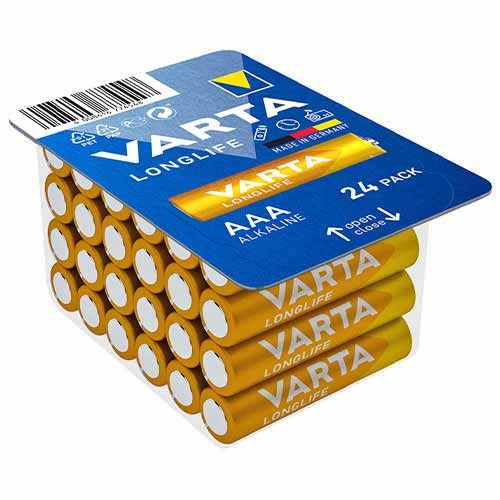 VARTA 24 Piles alcaline Longlife 1,5V LR03-AAA - 4103301124