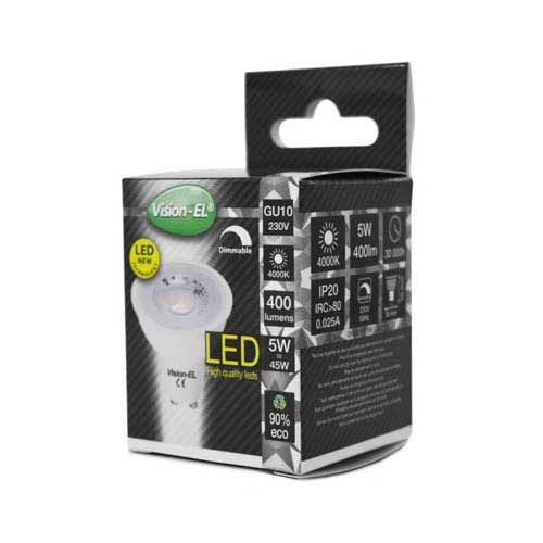 VISION-EL Ampoule LED GU10 5W dimmable - Boite