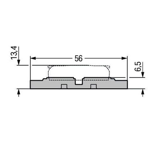 Dimensions du support de fixation 2 voies Wago à visser pour bornes S221 InLine à levier